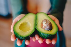 halved avocado with seed