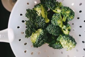 broccoli in colander