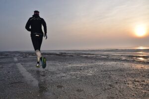 running on a beach for exercise