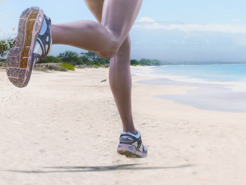 running on beach