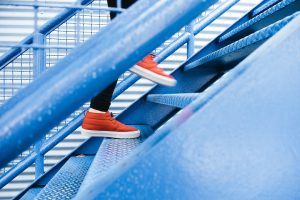 climbing stairs