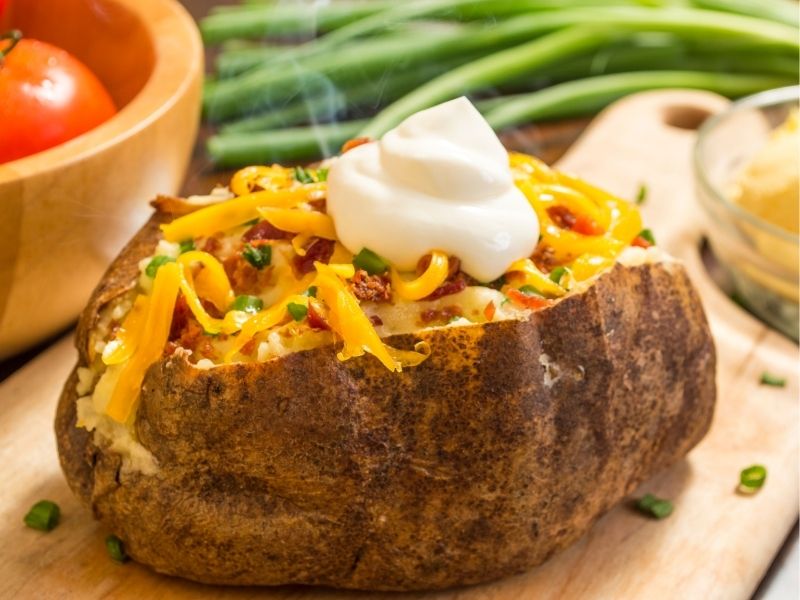 baked potato with cheese