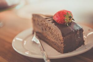 slice of chocolate cake
