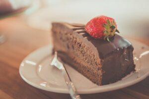 slice of chocolate cake