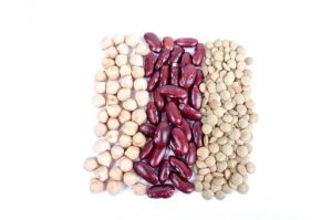 dried chickpeas, kidney beans, lentils