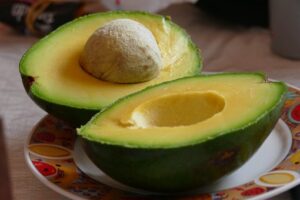 halved avocado with pip