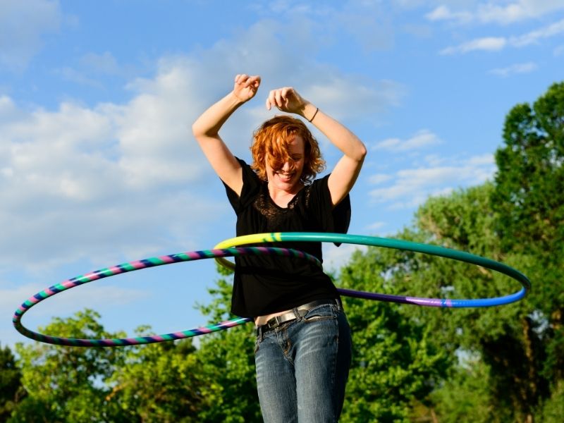 woman hula hooping