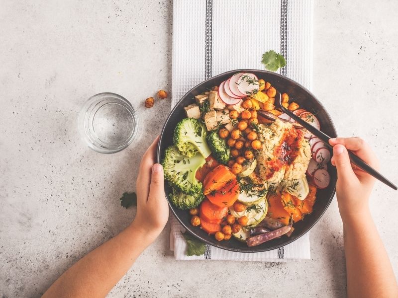 plant based plate of food