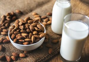 almonds and almond milk