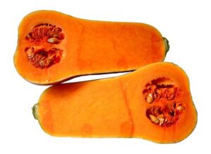 halved butternut squash