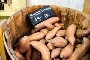 whole raw sweet potatoes