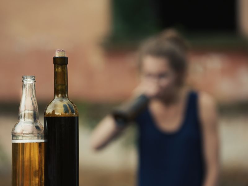 woman drinking alcohol