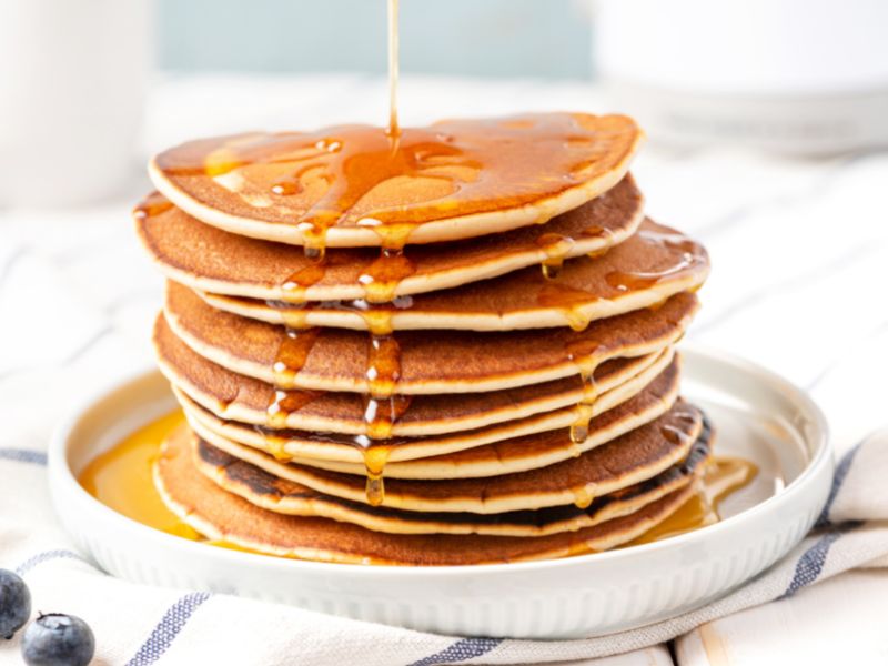 pancakes and maple syrup