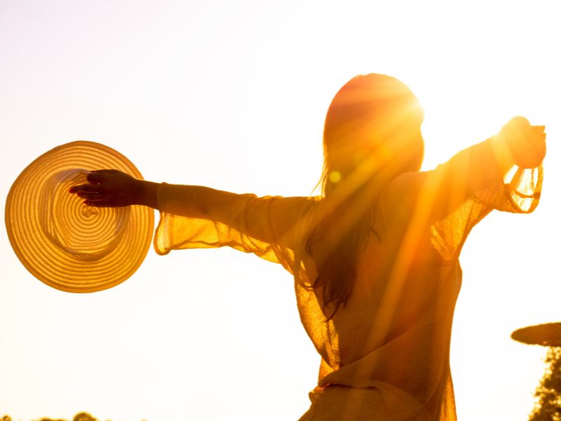 woman in sunlight