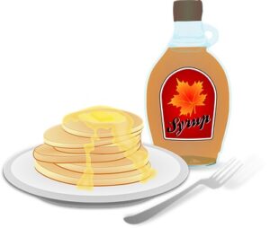 maple syrup and pancakes