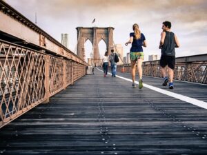 running on a bridge