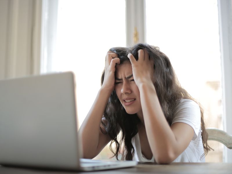 stressed at computer