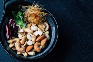 cashews, almonds, peanuts in bowl