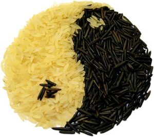 white and black rice