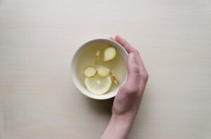 cup of lemon ginger tea