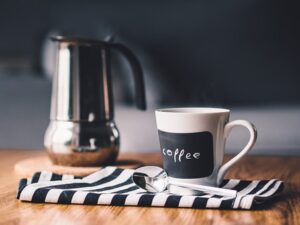 coffee cup and pot