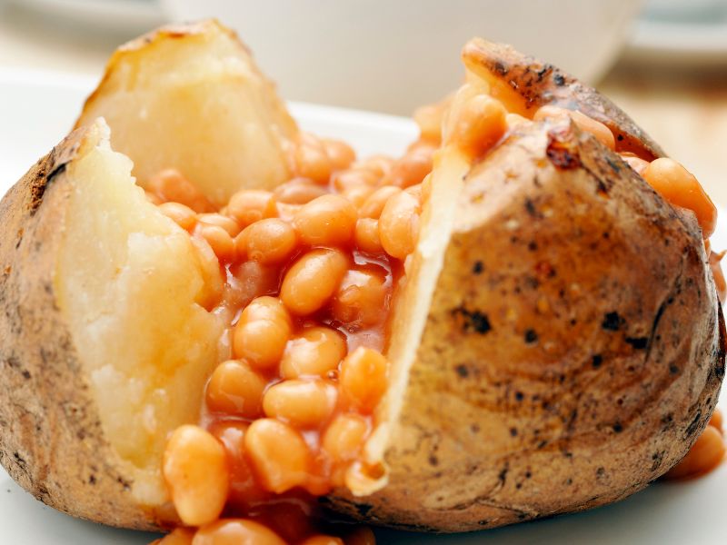 baked potato and beans