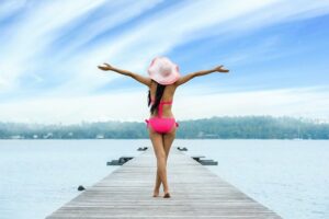 woman on jetty