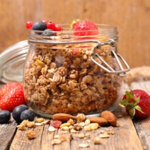 mason jar with granola