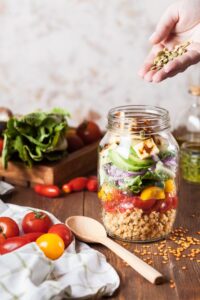 layered salad jar