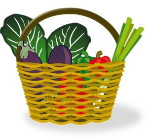 shopping basket with vegetables