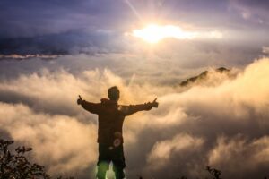 man on mountain