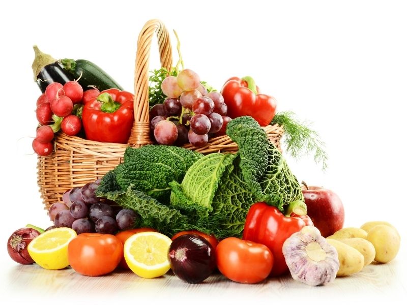 basket of raw vegetables