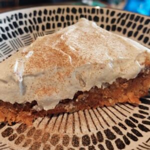 raw dessert carrot cake with cashew cream frosting