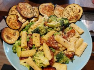 roasted butternut squash-veggie pasta