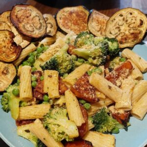 roasted butternut squash-veggie pasta