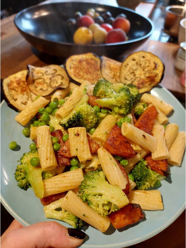 pasta and vegetables