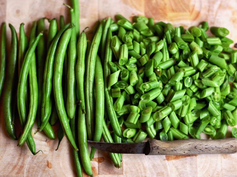 prepped green beans