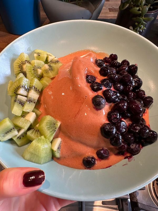 ice-cream with fruit