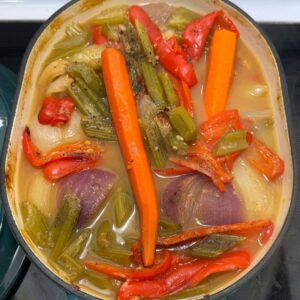 Braised Vegetables In Gravy With Cheesy Mash