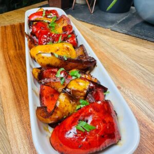 Charred Bell Peppers With NO oil